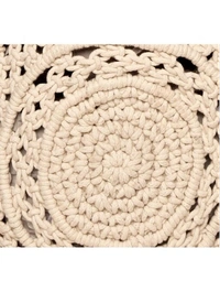 ASTRID Round White Macrame Sling Bag - Free Size, White, Macrame, Pack of1, Round